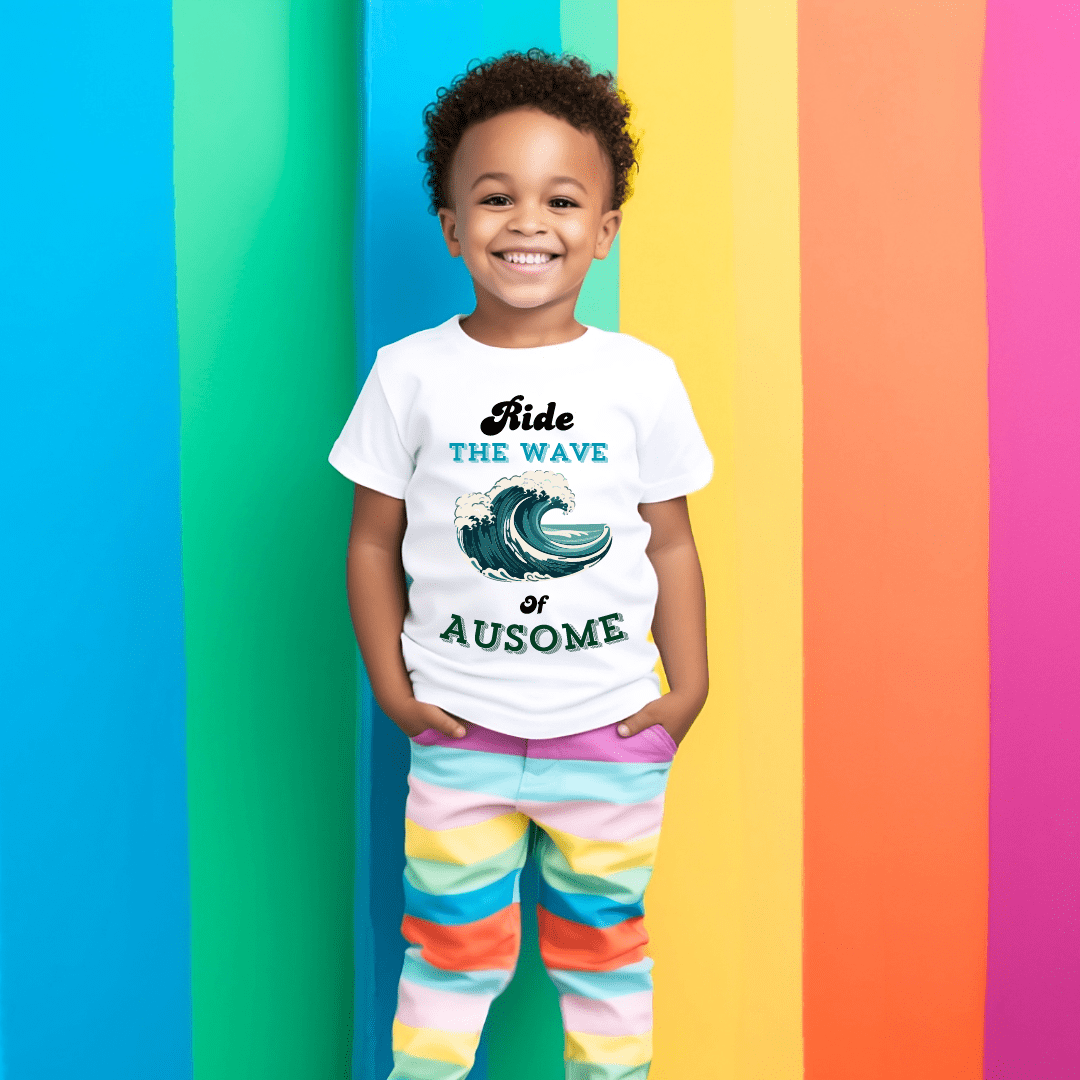 Ride the Wave of Ausome Kid Tee