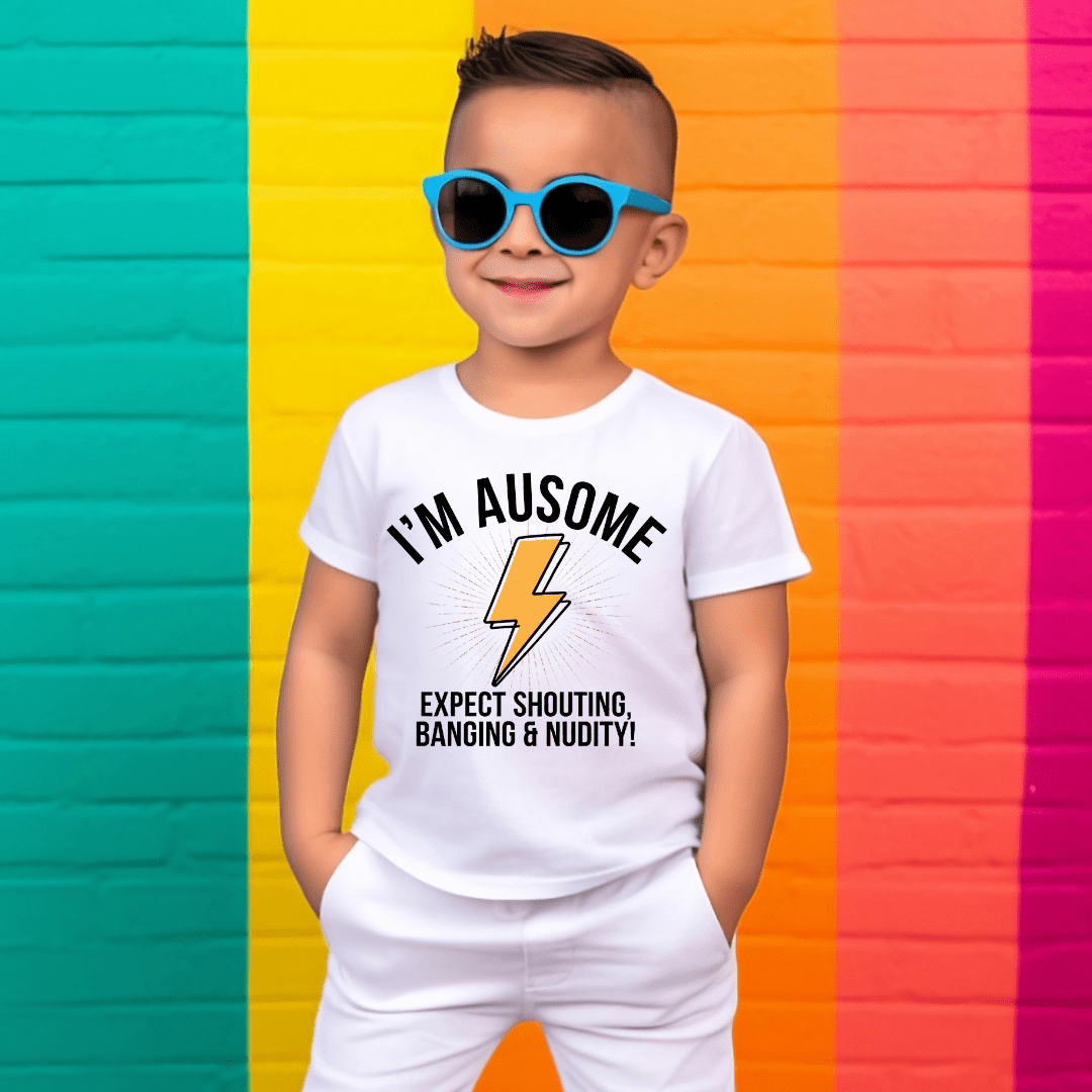Expect Shouting, Banging & Nudity Kid Tee